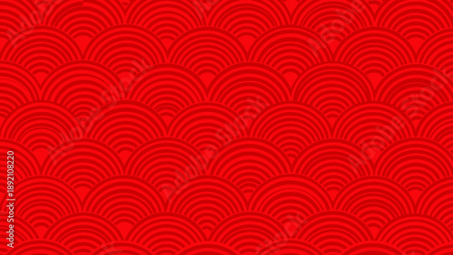 Red Patterned Background with Repeating Arches.