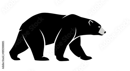 Silhouette of a bear in profile showcasing its powerful build