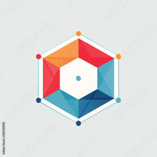 Abstract Blue Geometric Background with Triangles