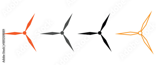 "Wind Turbine Icons Collection – Outline and Silhouette Vector Set for Renewable & Sustainable Energy Design"