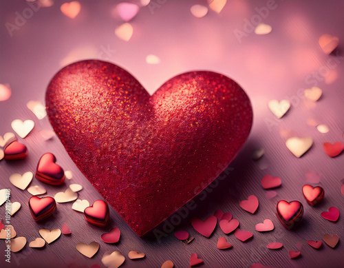 Abstract heart background. Concept love, valentine day greeting card.