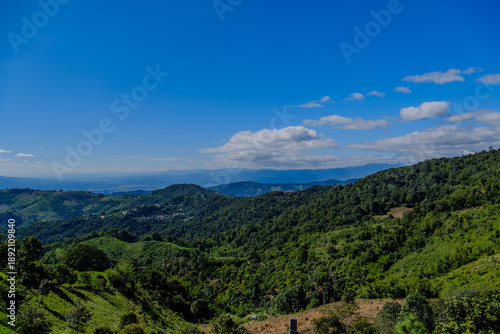 landscape view of sunset over mountain valley