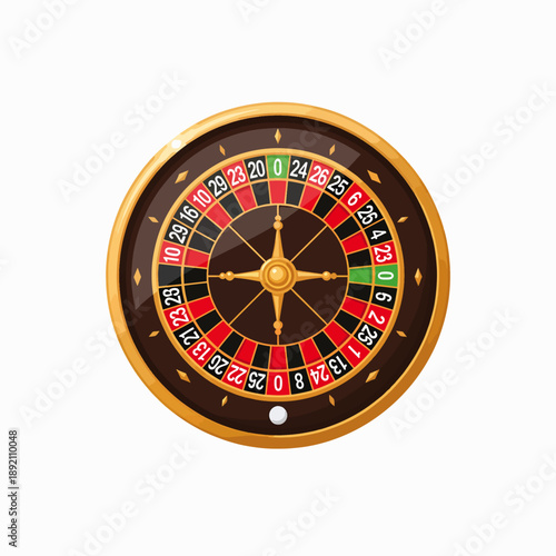 European Roulette Wheel Numbers and Colors for Casino Gambling Entertainment