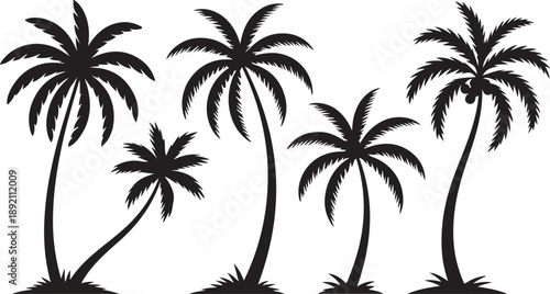 Palm tree silhouette collection