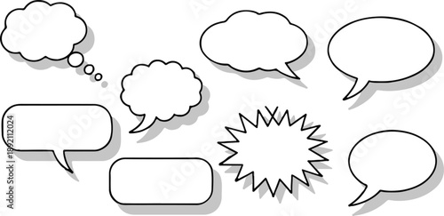 bubble dialog and thought bubble shapes vector pack for designers