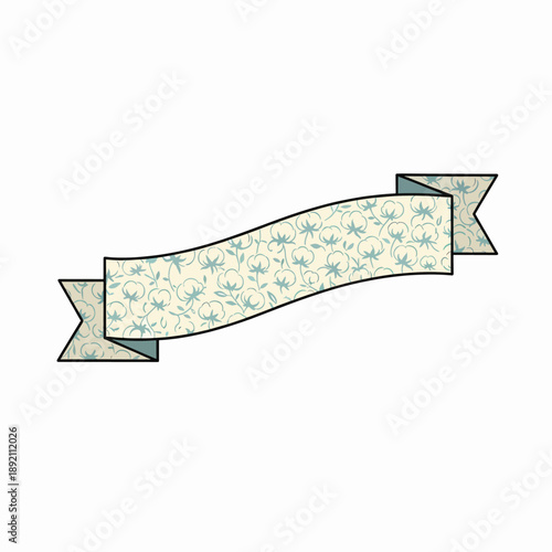 Elegant Floral Ribbon Banner Decorative Element for Vintage Design Projects and Scrapbooking Supplies