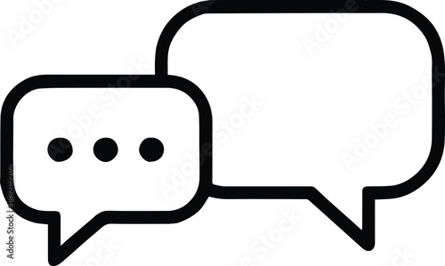 chat icon speech bubbles conversation outline vector illustration