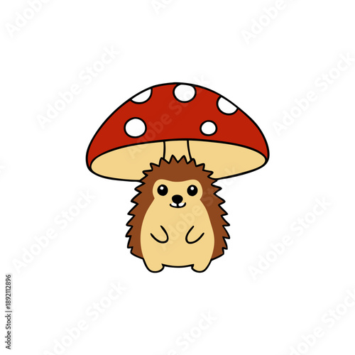 mushroom cartoon isolated on white