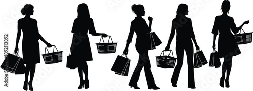 Collection of people gardening silhouettes planting and watering potted plants, male and female gardeners working together illustration isolated on 