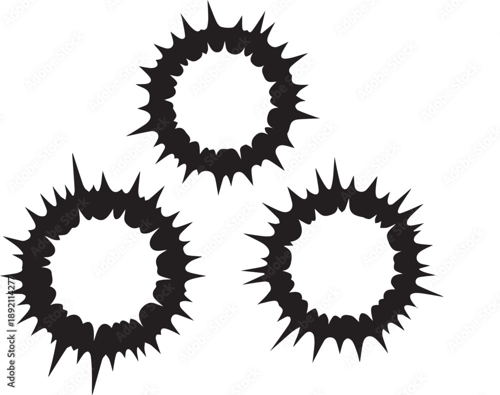 Fototapeta premium Bullet holes Silhouette vector black on a white background