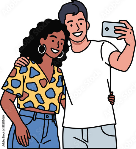 Couple Taking Selfie Together, Happy Memory