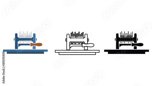 A set of three different colored paper hole punchers on a white background