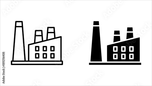factory icon set, vector illustration on white background.