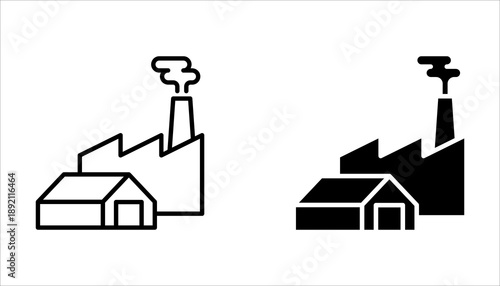factory icon set, vector illustration on white background.