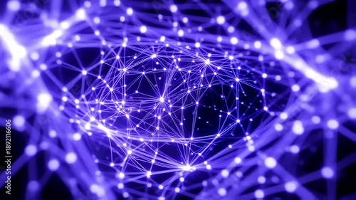 Abstract network connections evolving and shifting