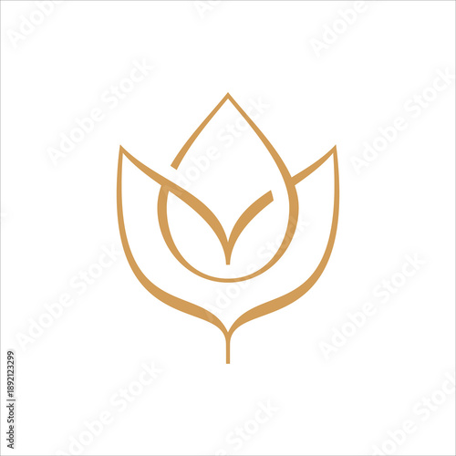 flower outline logo vector