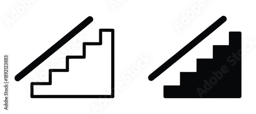 Outline Staircase. staircase  shape vector icon on white background.