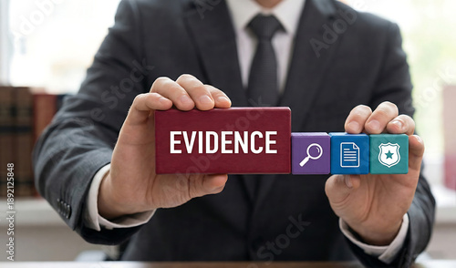 Wallpaper Mural New Evidence concept. Proof in law justice court. Crime investigation. Torontodigital.ca