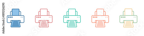 Printer Icon Set Multiple Style Collection 