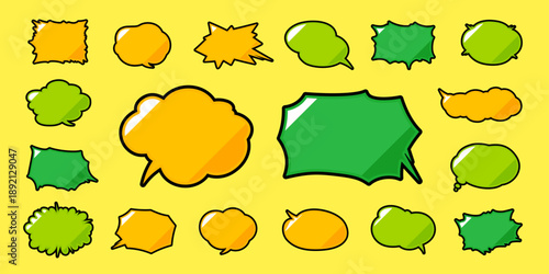 陰影の切り替えがあるデザインの吹き出しの吹き出し　横書き