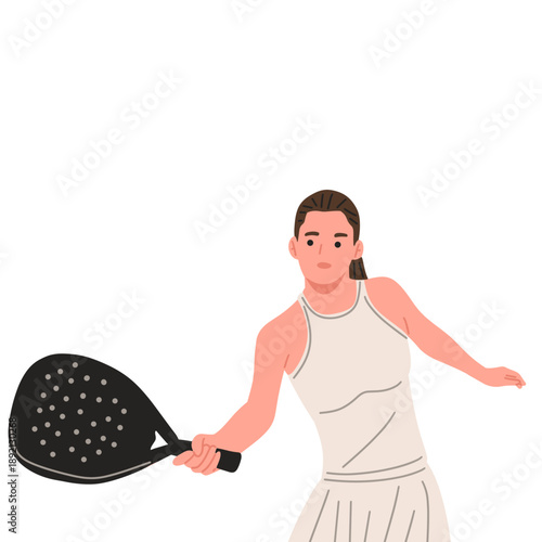 vector of woman holding a paddle, poses performing forehand and backhand movements, isolated. Suitable for sports concepts, fitness, recreation, training, tournament promotion, modern athletic
