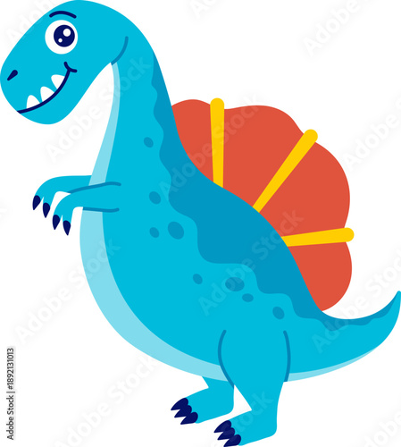 Cute Baby Spinosaurus Dinosaur Cartoon Animal Character
