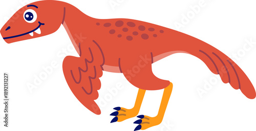 Cute Baby Utahraptor Dinosaur Cartoon Animal Character
