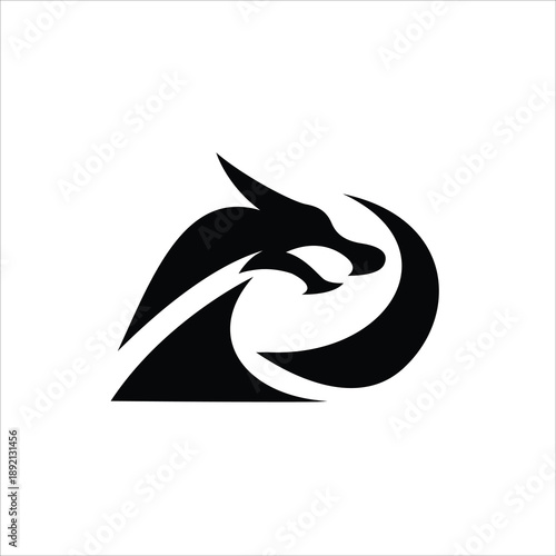 letter D dragon logo vector