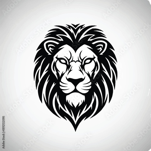 Lion Head Illustration with Flowing Mane.
