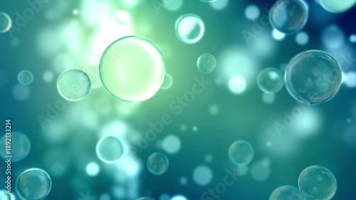 Wallpaper Mural Glowing blue bubbles floating in air with bright light source Torontodigital.ca