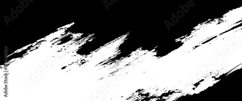 Vector black grunge paint stroke texture pop art style background