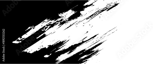 Vector black grunge paint stroke texture pop art style background