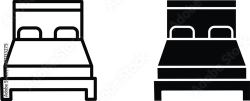 bed  icon vector graphic illustration  with white background flat hand made icon fill icon .