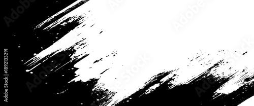 Vector black grunge paint stroke texture pop art style background