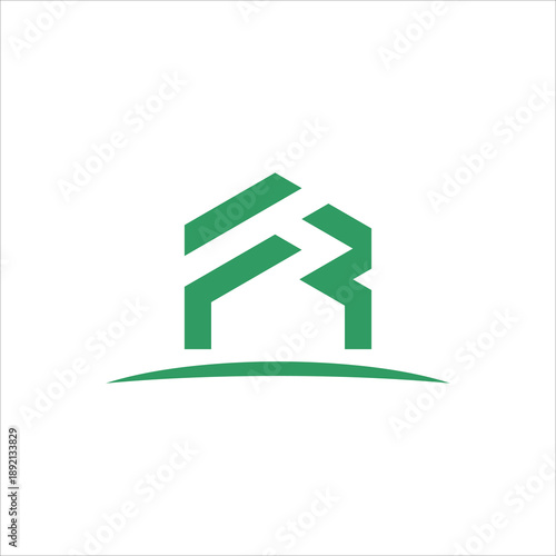letter FR home logo vector