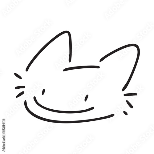 Funny Cat Face Emoji. Cat heads emoticons, kitten face expressions. Animal cartoon characters smiling, laughing and crying. Hand drawn emoji feelings