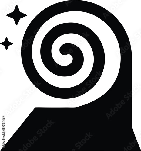 magic portal swirling vortex silhouette vector illustration on transparent background