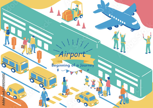 空港を利用する人たち