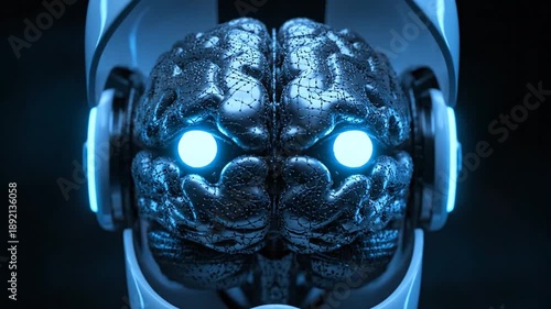 Wallpaper Mural Robot Head Transition from Dormant to Active State. Torontodigital.ca