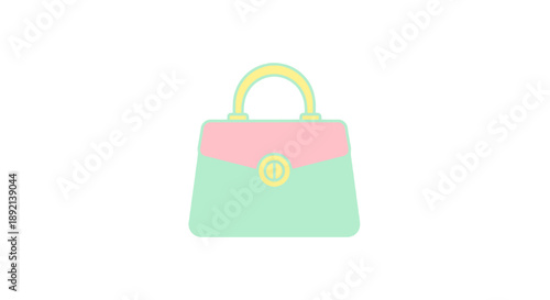 Modern Handbag Accessory Feminine Pastel Colors Isolated White Background Fashion Style Everyday Elegant Accessory