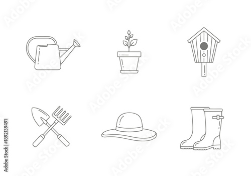 Collection of Garden Tools and Items for Outdoor Activities and Home Cultivation Projects