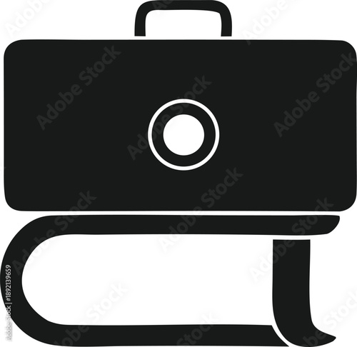 Minimalist briefcase icon with handle