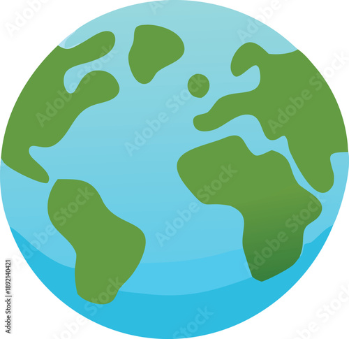 Illustrated globe showing continents and oceans