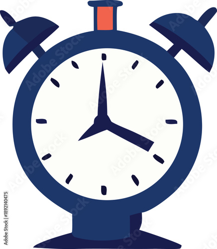 Classic blue alarm clock displaying time