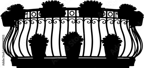 Balcony silhouette vector illustration