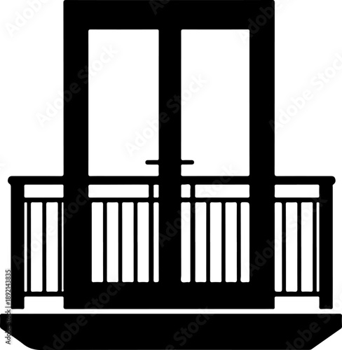 Balcony silhouette vector illustration