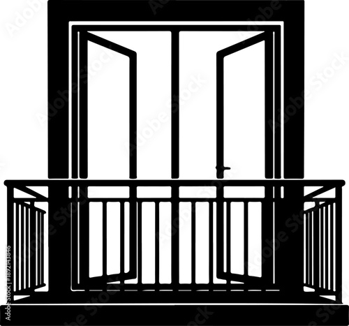Balcony silhouette vector illustration