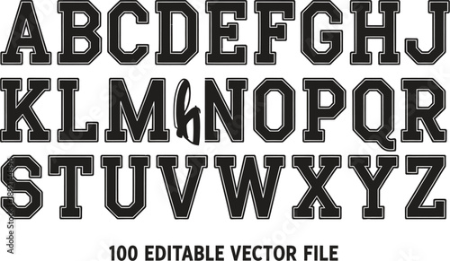 Bold Black Alphabet Letters with Distressed Edges