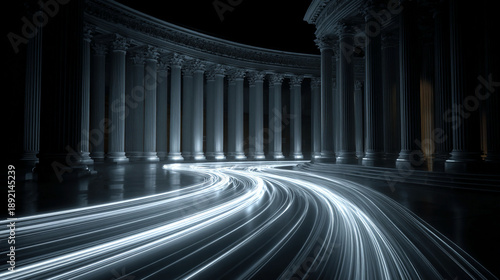 Legal arrow systems scene showing directional flow representing process justice system professionalism digital environment controlled lighting