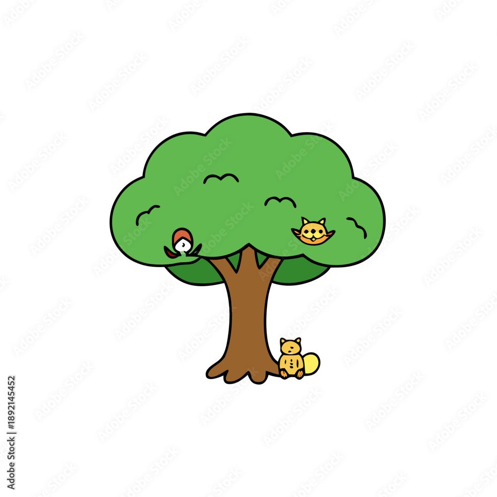 Fototapeta premium funny cartoon tree